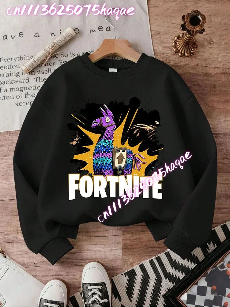 FORTNITED Children Long-sleeved Girls Streetwear Boys Baby Sweatshirt Pullover Sweatshirt Anime Fashion Kid Clothing Tops Gift