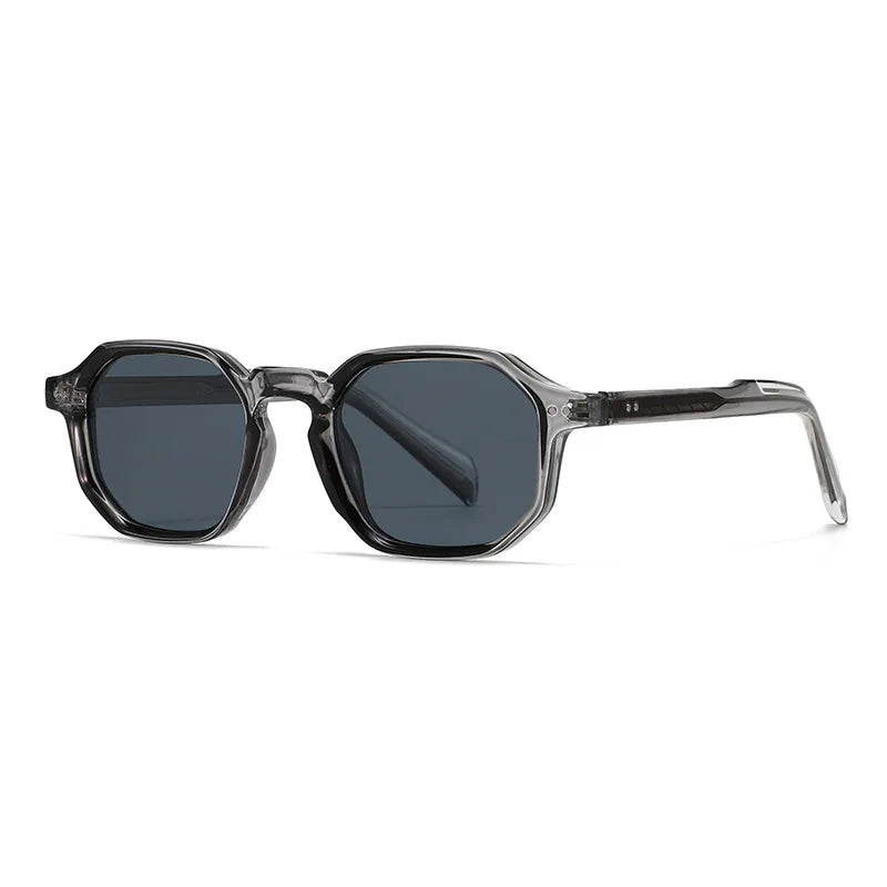 SHAUNA New Polygon Square Men Polarized Sunglasses Retro Rivets Women Blue Green Shades UV400