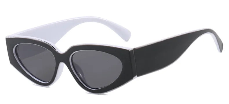 Black White Cat Eye Sunglasses for Women Trendy Vintage Thick Frame Sun Glasses 2025 Classic Shades ladies Goggle