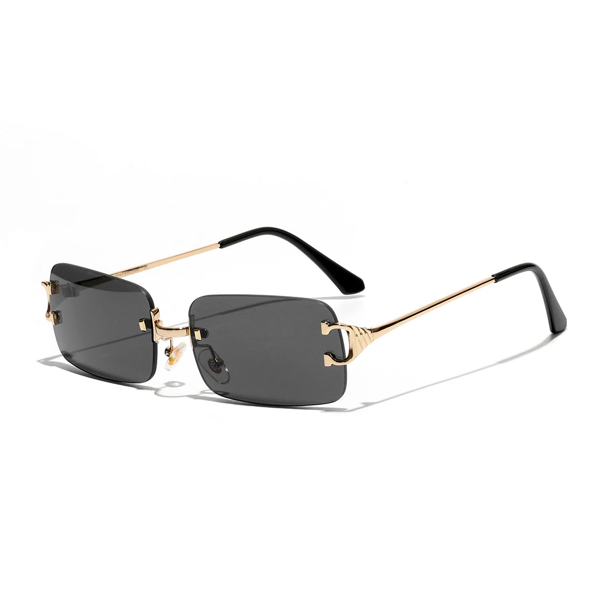 Ruiao 2026 rimless sunglasses UV400 fashion square metal glasses for men women designer man's brand sun shades for outdoor