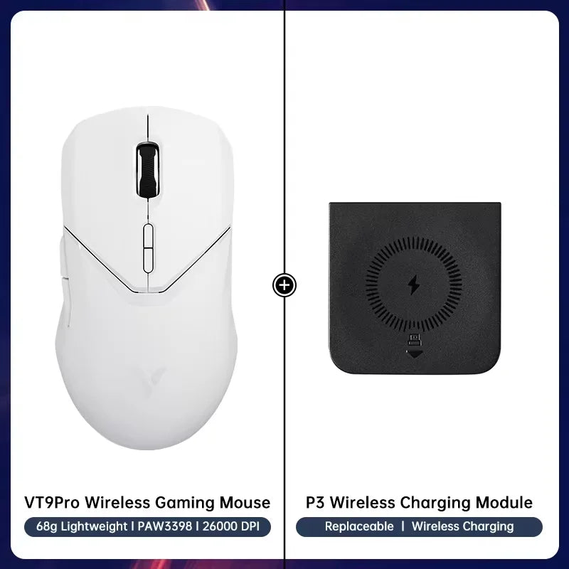 Rapoo VT9PRO PAW3398 Wireless Gaming Mouse 68g Wired Programmable Ergonomic Mice 26000DPI Type C Rechargeable PC Gamer Accessory