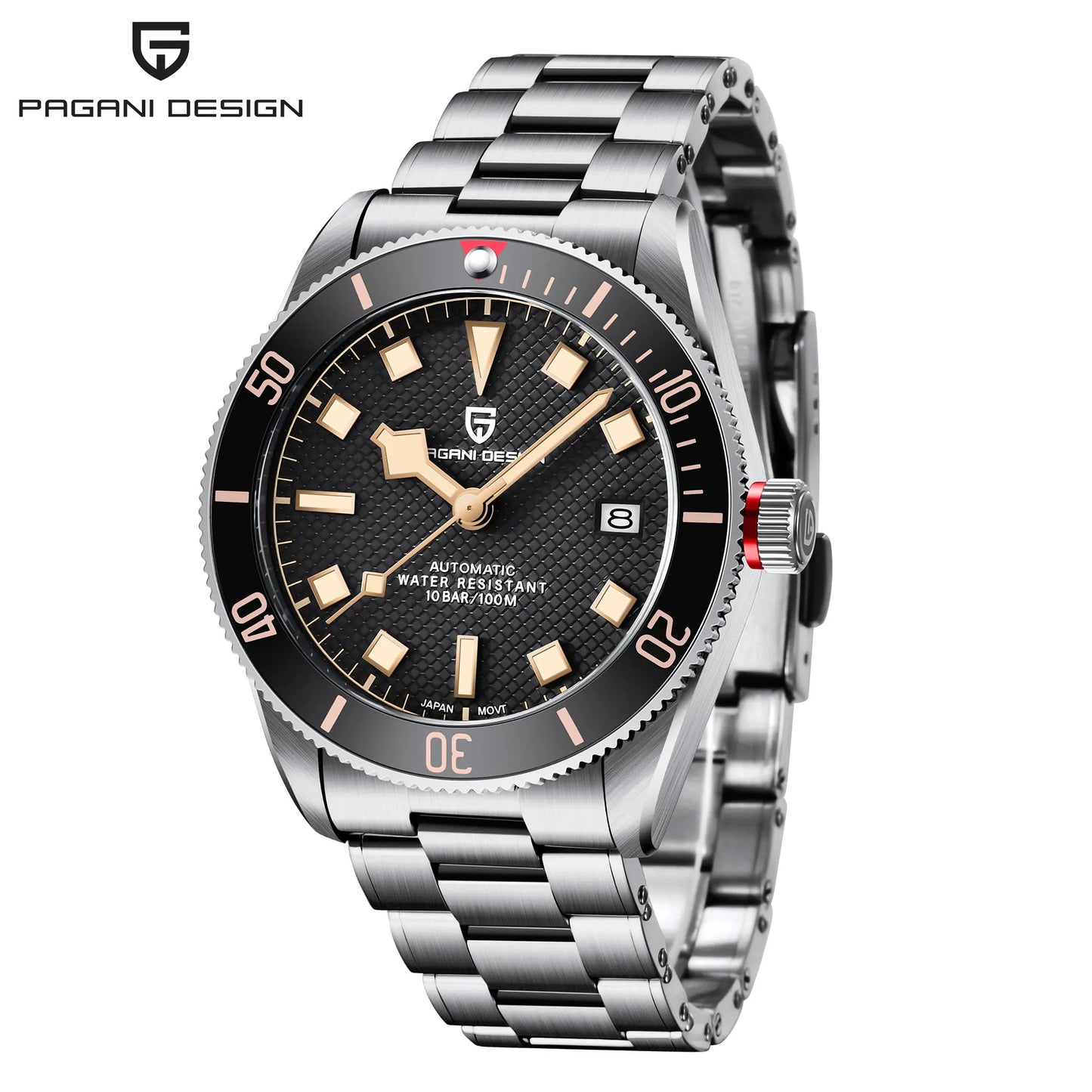 PAGANI DESIGN BB58 Steel Men's Mechanical Wrist Watches Luxury Automatic Watch For Men AR Sapphire Mirror Sport Waterproof Watch