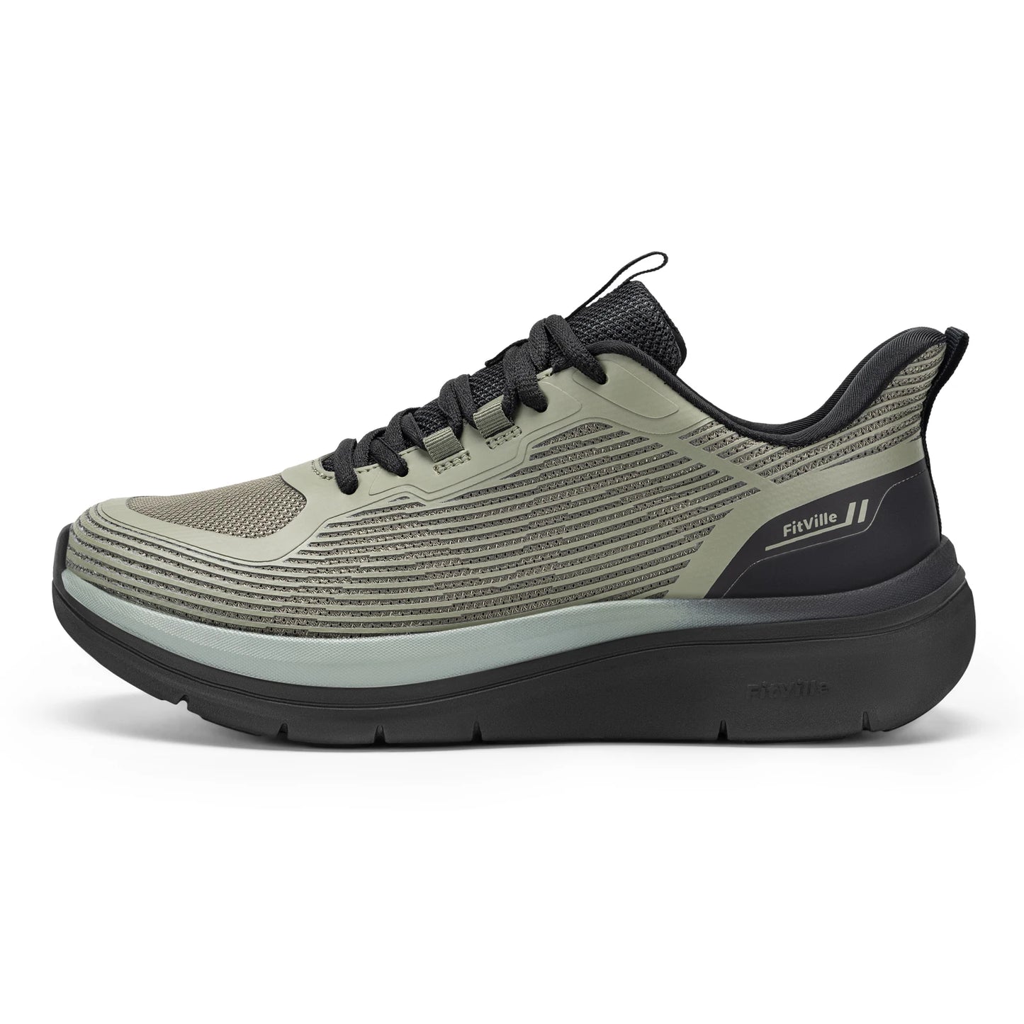 Fittington Men's Walking Shoes Extra Wide Sneakers Comfortable Lightweight Running Sports Shoes with Arch Support for Flat Feet
