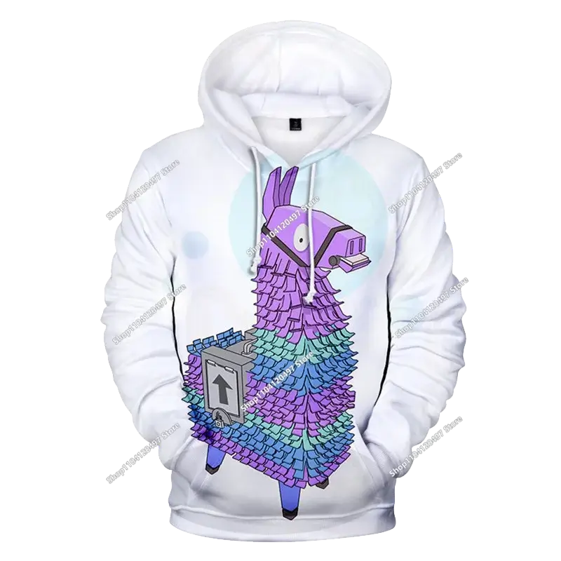 Camisola com Capuz Infantil de Outono — T-shirt Hoodie Fortnite Nova, Roupa Casual Confortável para Crianças, Estilo Streetwear