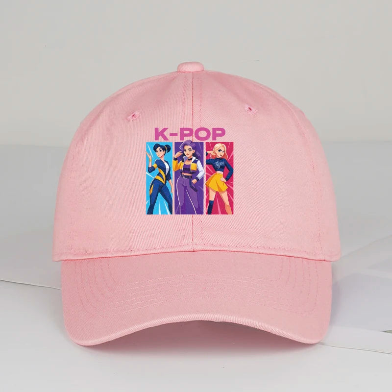 K-POP Girl Group Cartoon Baseball Cap Men Women Casual Adjustable Vintage Dad Hat Y2K Kpop Fan Sun Hat