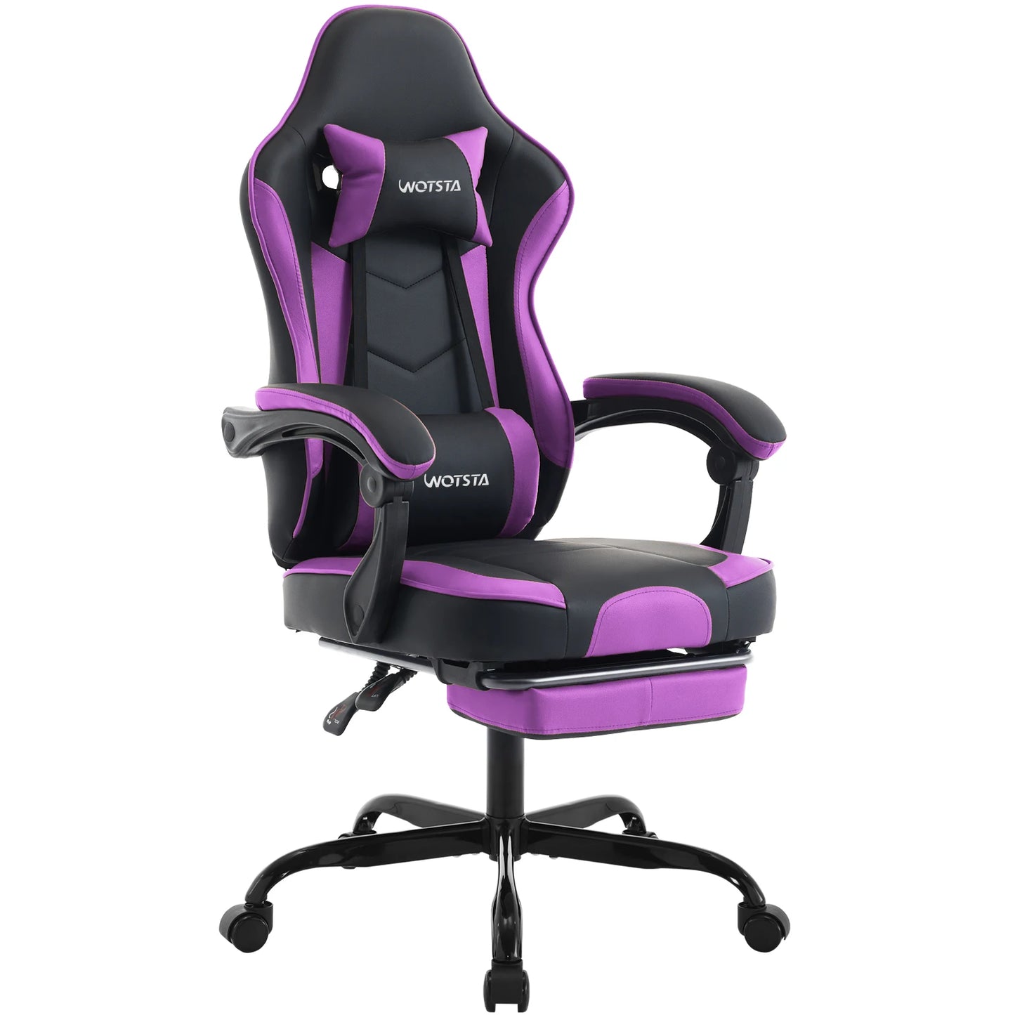 WOTSTA Gaming Chair Ergonomic Gamer Chair with Footrest, Adjustable Lumbar Support, Headrest, Reclining Computer Chair for Office & Gaming