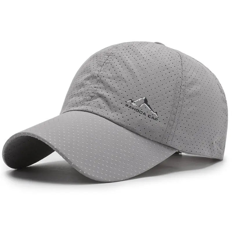 Unisex Perforated Running Cap - for Hiking&Outdoor Activities Quick Dry UV Protection Sports Hat Lightweight Adjustable Sun Hat