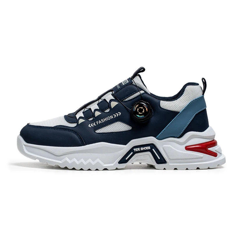 Koreanische Herren-Sportschuhe mit drehbarer Schnalle, modische Freizeitschuhe für alle Jahreszeiten, weiche rutschfeste Sohle, Outdoor-Laufschuhe, Studenten-Sneaker