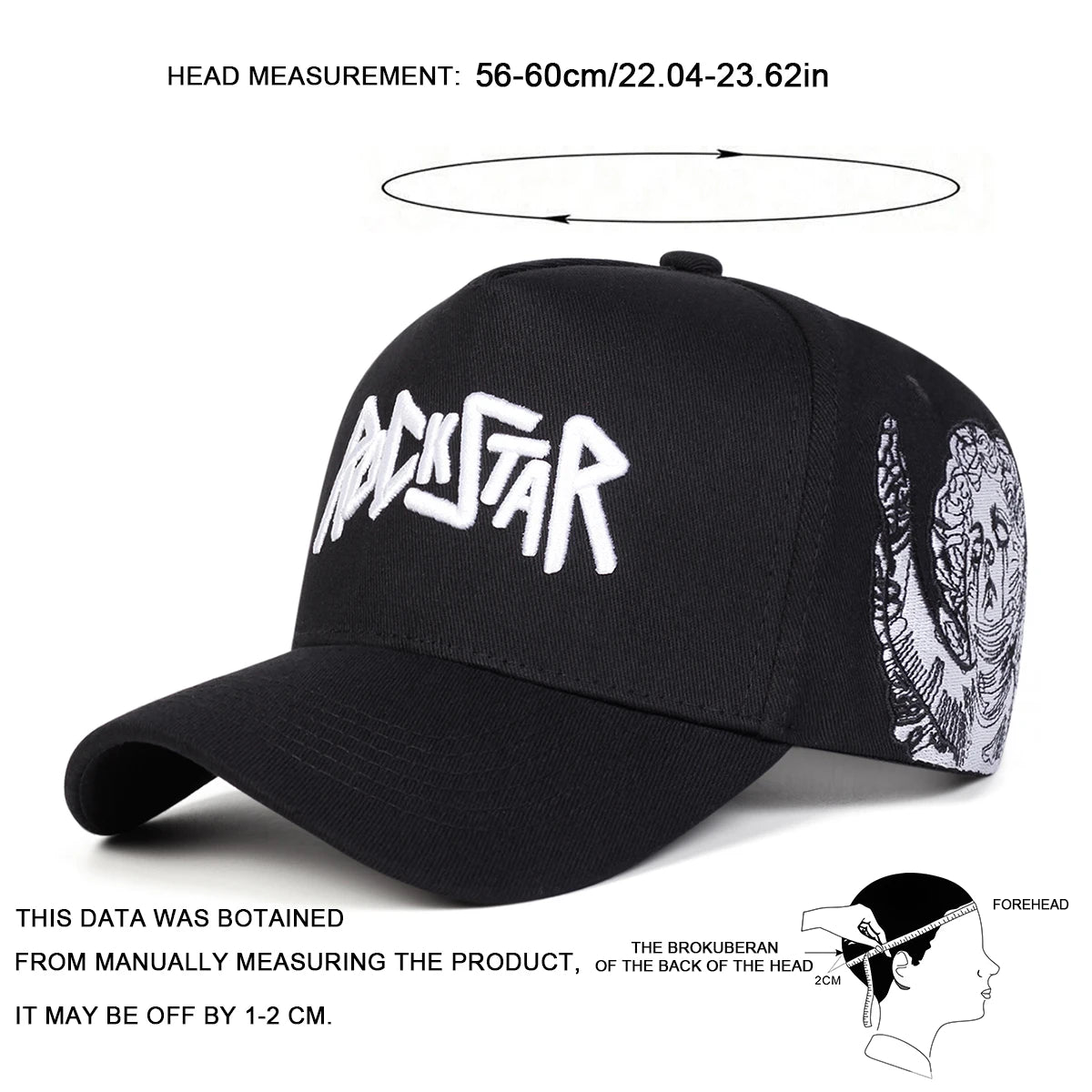 Unisex ROCKSTAR LetterEmbroidery Baseball Caps Spring Autumn Outdoor Adjustable Casual Hats Sunscreen Hat Sports Cap