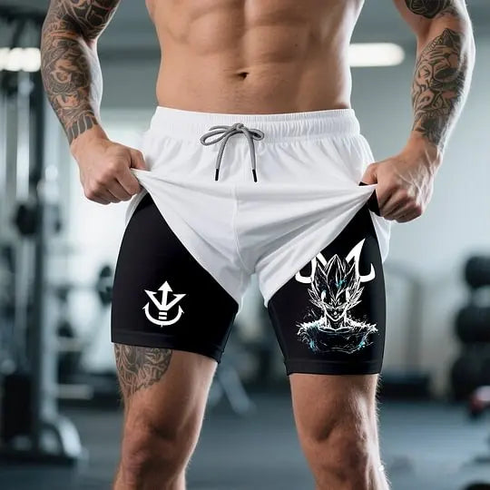 Dragon Ball Goku Unisex Harajuku Anime Printed 2026 Summer New Product Sports Breathable Quick Drying Double Layer Shorts