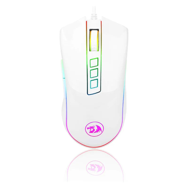 Žična gaming miška Redragon M711 za PC, 7 programabilnih gumbov, prilagodljiva RGB-osvetlitev, 10,000 DPI, ergonomska miška