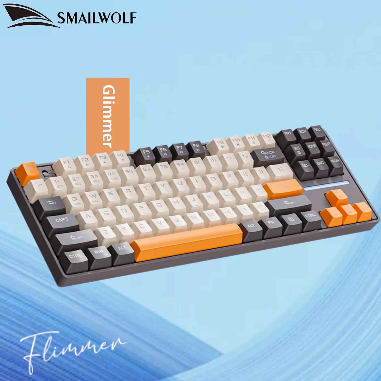 Teclado mecánico inalámbrico Bluetooth SMAILWOLF MK87 para gaming e-sports, teclas completas, hot-swap, teclado personalizable