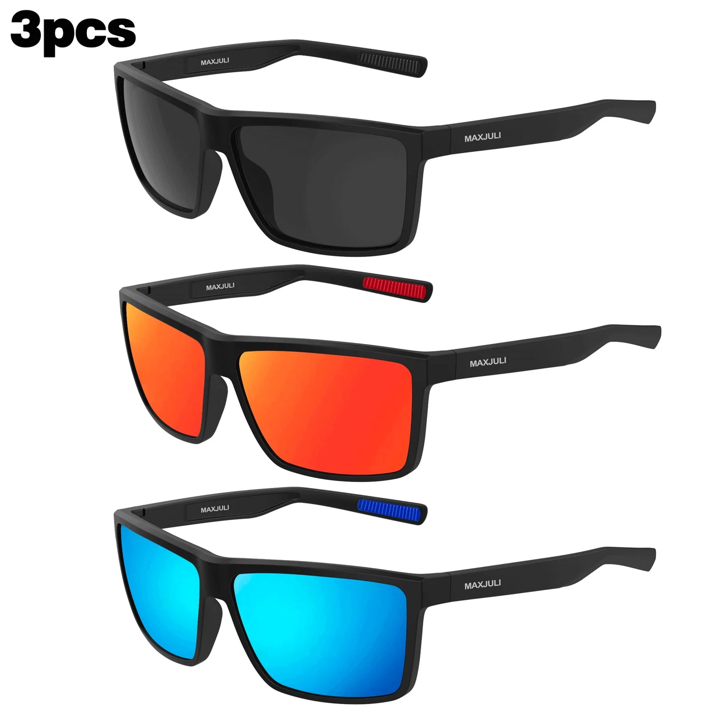MAXJULI Polarized Big Sunglasses for Men Women with Big Heads UV 400 Protection 8125