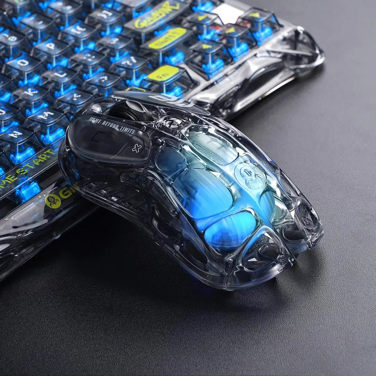 Mouse gaming wireless GravaStar Mercury M2 con 26,000 DPI, sensore PAW3395DM - Design alleggerito traforato da 79g - 5 pulsanti programmabili