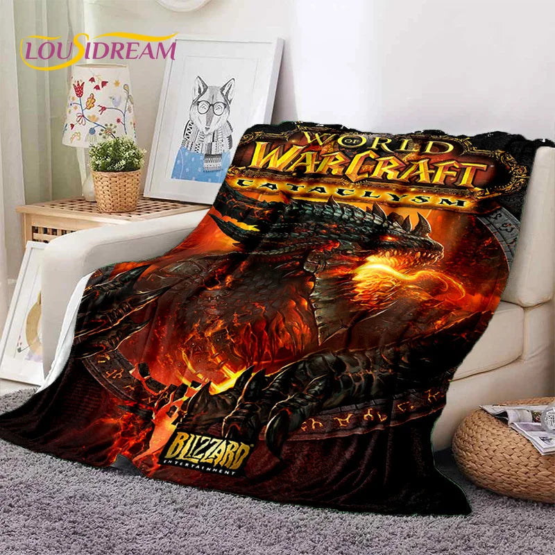 WOW, World of Warcraft Demon Hunter, Lich King Game 3D Soft Blankets,Throw Blanket for Picnic Beds Sofa Home Bedroom Kids Gifts