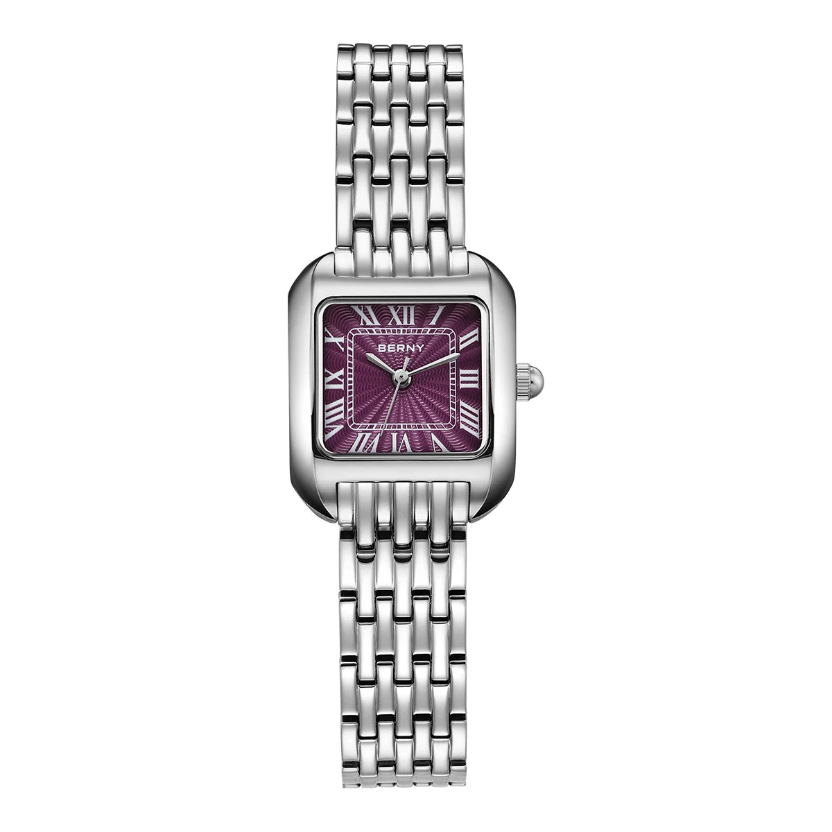 BERNY Luxury Brand Women's Watch New In High Quality S/S Square Ladies Quartz Watches Fashion Elegant Business Wristwatch