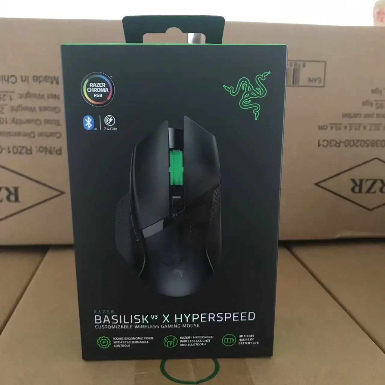 Original Razer Basilisk V3 X HyperSpeed Wireless Gaming Mouse 18K Optical Sensor Chroma RGB 2.4 GHz & Bluetooth Wireless Mice