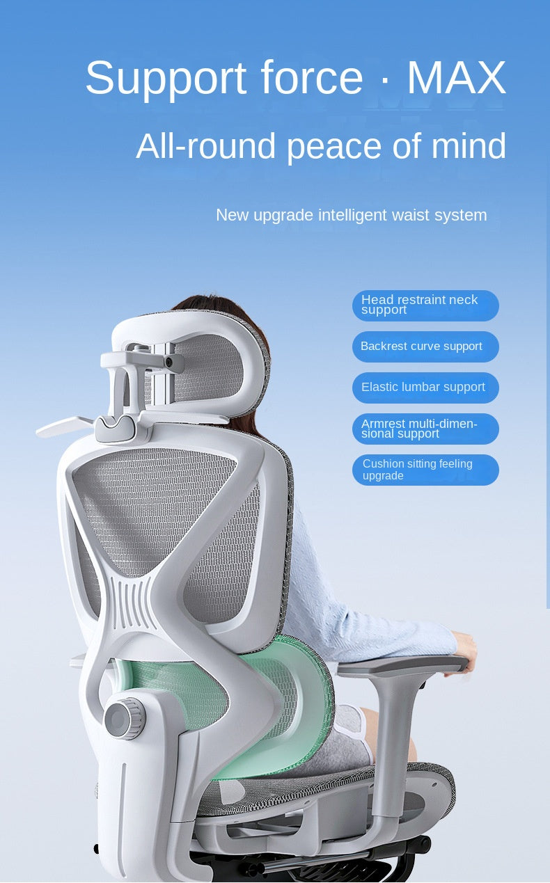 UVR Reclining Boss Chair Sedentary Comfort Mesh Staff Sedentary Comfort Ergonomic Design Backrest Stool Game Office Chair