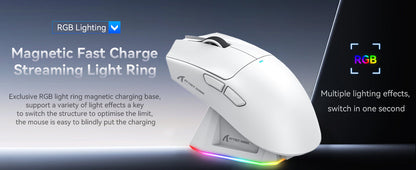 Mouse da gaming wireless ATTACK SHARK X11 con dock di ricarica e sensore gaming PixArt PAW3311, BT/2.4G wireless/cablato