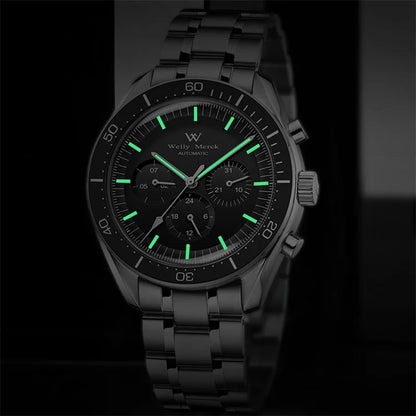 Orologio WM automatico meccanico 200M impermeabile casual classico business Welly Merck da uomo 170M-WM