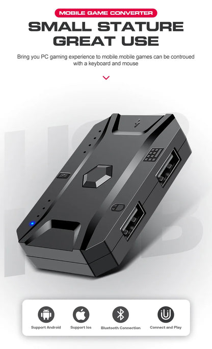 Kit Mobilador Gamer Kit Gaming Keyboard Mouse Mobile Games Converter 3 In 1 Combo One Hand Keyboard for PUBG Mobile Games TF900