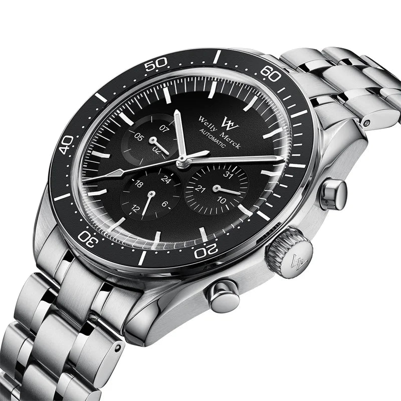 Orologio WM automatico meccanico 200M impermeabile casual classico business Welly Merck da uomo 170M-WM