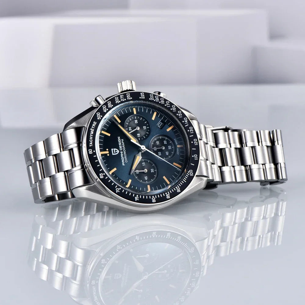 Nuovo orologio da uomo PAGANI DESIGN V6 Moon 2026 Speed Sports, cronografo al quarzo, zaffiro AR e lunetta in ceramica, orologio sicuro