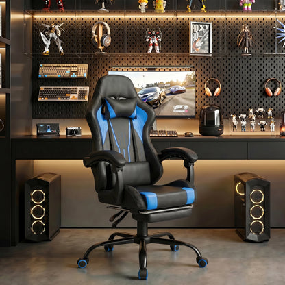 Devoko Ergonomic gaming chair with multi-color RGB lighting, footrest, height adjustable and tiltable for Games