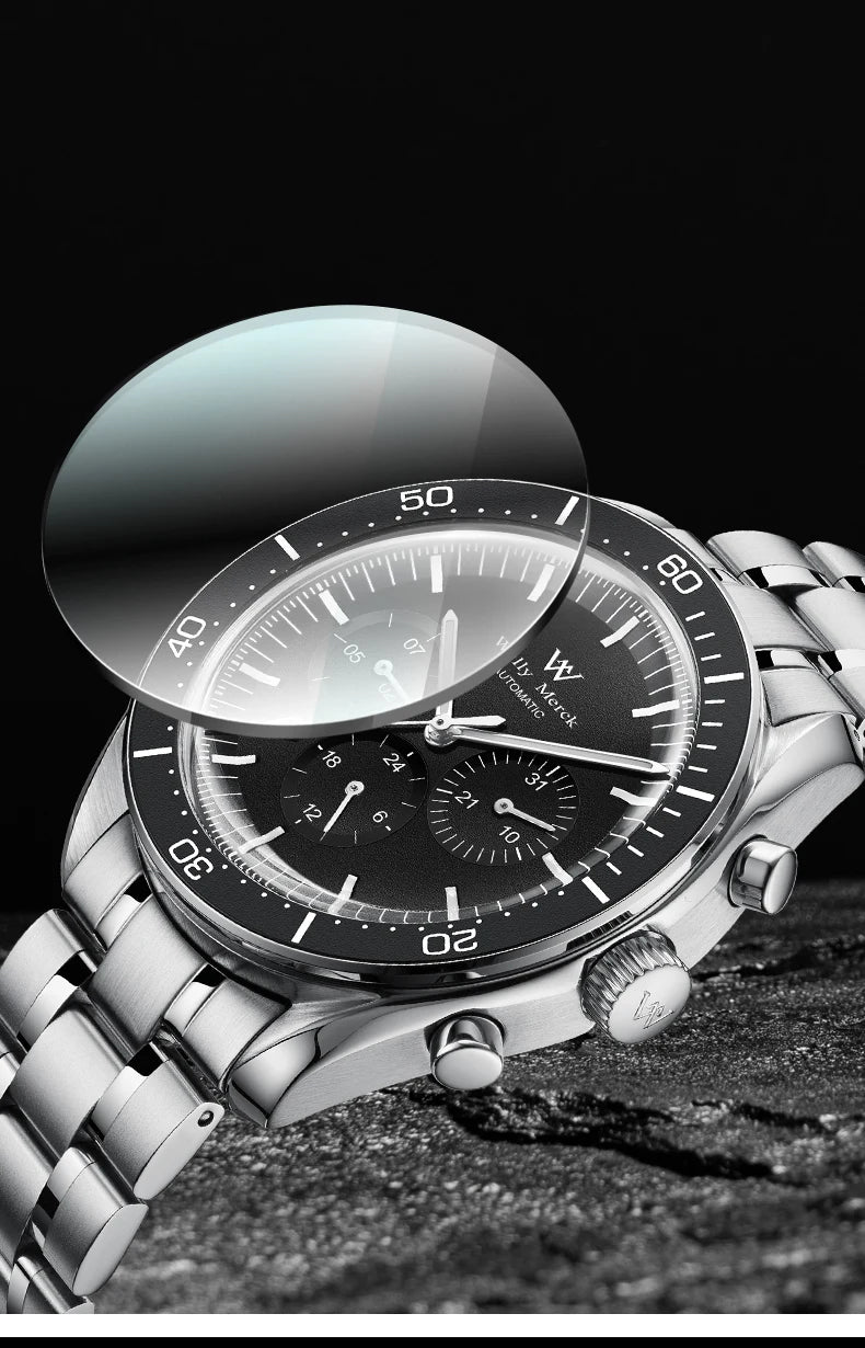 Orologio WM automatico meccanico 200M impermeabile casual classico business Welly Merck da uomo 170M-WM