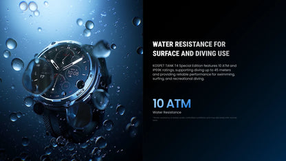 KOSPET Tank T4 SE Men's Rugged Smart Watch Military Grade Full Stainless Steel GPS 100M Waterproof 45M Freediving Health Monitor