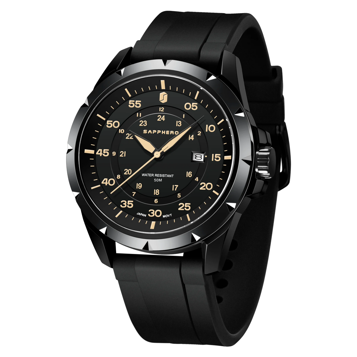 Reloj para hombre SAPPHERO: reloj de cuarzo de lujo, resistente al agua hasta 50 m, equipado con un mecanismo importado y una caja de acero inoxidable. Una idea de regalo ideal para hombre.