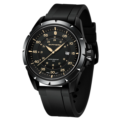 Reloj para hombre SAPPHERO: reloj de cuarzo de lujo, resistente al agua hasta 50 m, equipado con un mecanismo importado y una caja de acero inoxidable. Una idea de regalo ideal para hombre.