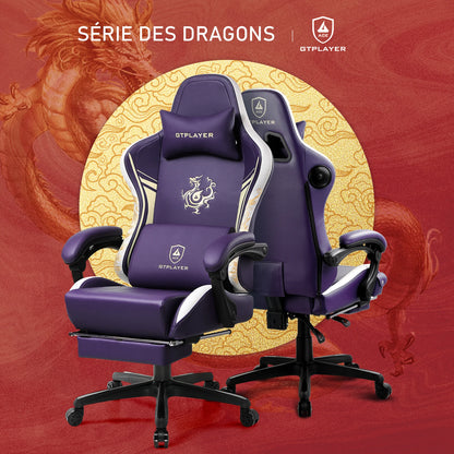 GTPLAYER Gaming chair Gamer chair with Bluetooth Speakers and Footrest Dragon Series Office Chair Ergonomic Gaming chair