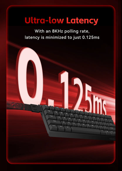 FGG MADLIONS MAD 60/68 Pro Teclado mecánico con interruptor magnético, cableado, 68%, teclados gaming con Rapid Trigger RGB, teclados personalizados