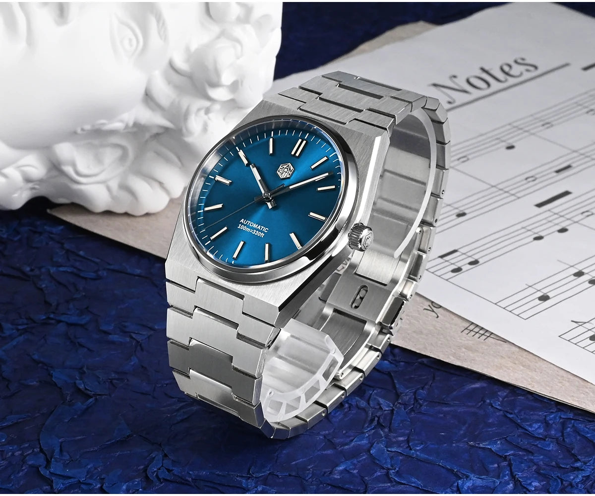 San Martin Classic Men Watch 40mm Miyota 9015 Luxury Dress Automatic Mechanical Wristwatch Quick Release Bracelet SN0023 Watch