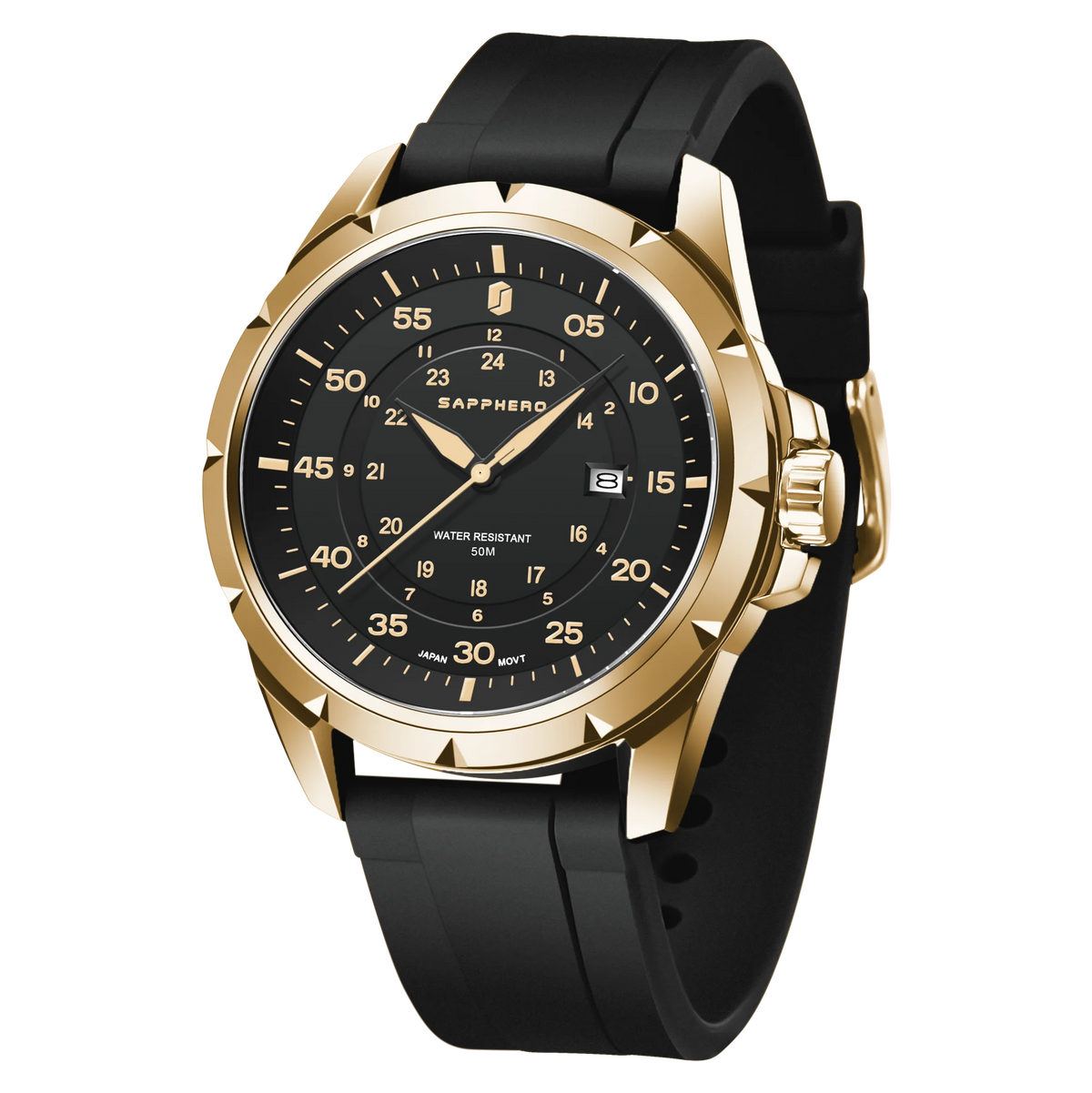 Reloj para hombre SAPPHERO: reloj de cuarzo de lujo, resistente al agua hasta 50 m, equipado con un mecanismo importado y una caja de acero inoxidable. Una idea de regalo ideal para hombre.