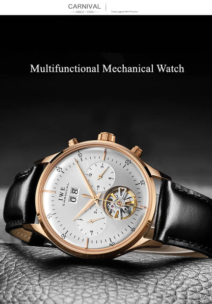 CARNIVAL Mechanical Dress Watches for Men Brands Luxury Sapphire Automatic Wristwatches Men's Waterproof 2025 Men's Watch