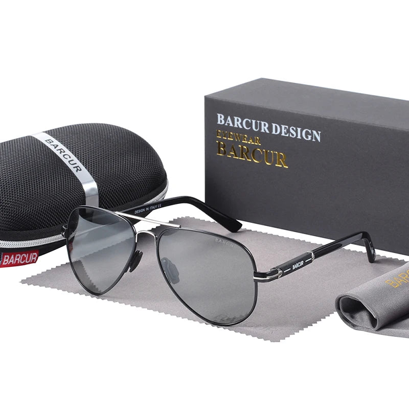 BARCUR Polarized Mens Sunglasses Pilot Sun Glasses for Men accessories Driving Fishing Hiking Eyewear Oculos Gafas De Sol
