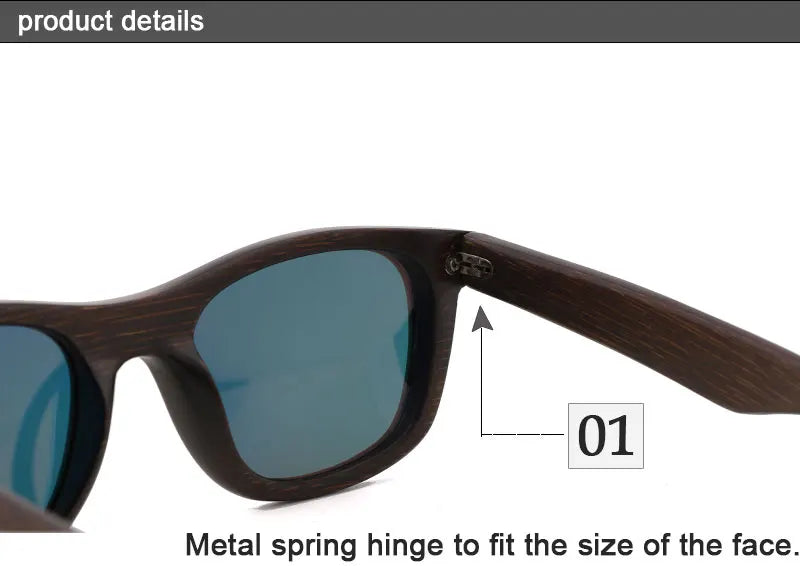 Handmade Natural  Bamboo Wooden Sunglass Fashion Polarized Sunglasses for Men Women's Shade Sun Glasses Wood Oculos De Sol