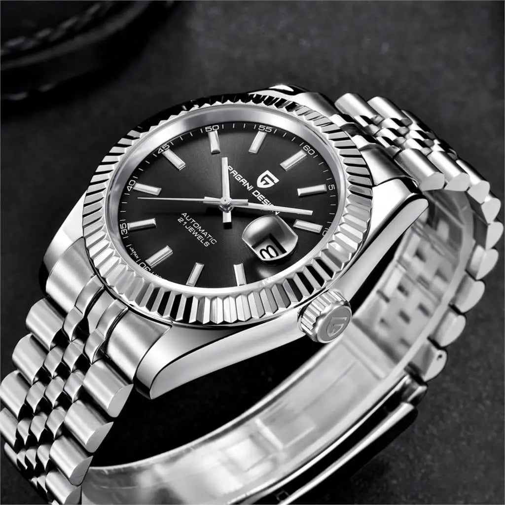 PAGANI DESIGN 8215 Movement Men Mechanical Wristwatches Sapphire Glass Luxury Watch for Men Steel 100M Waterproof Clock PD1645