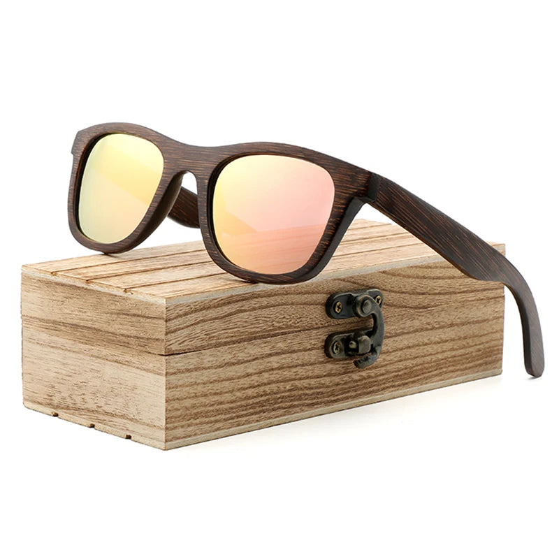 Handmade Natural  Bamboo Wooden Sunglass Fashion Polarized Sunglasses for Men Women's Shade Sun Glasses Wood Oculos De Sol