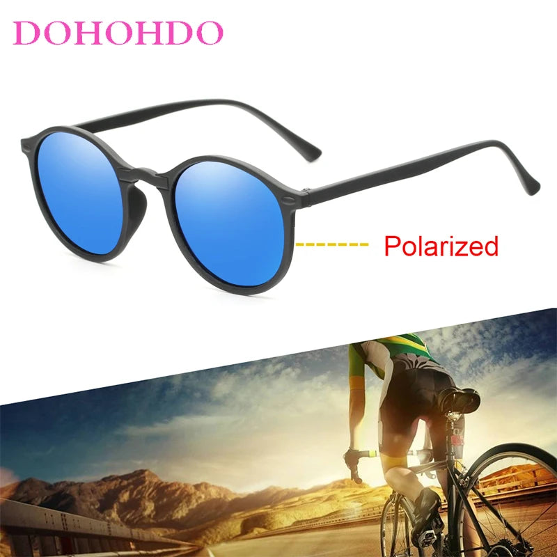 DOHOHDO New Women Polarized Round Sunglasses Retro Vintage UV400 Driving Steampunk Eyewear Male Small Sun Glasses Gafas Ciclismo