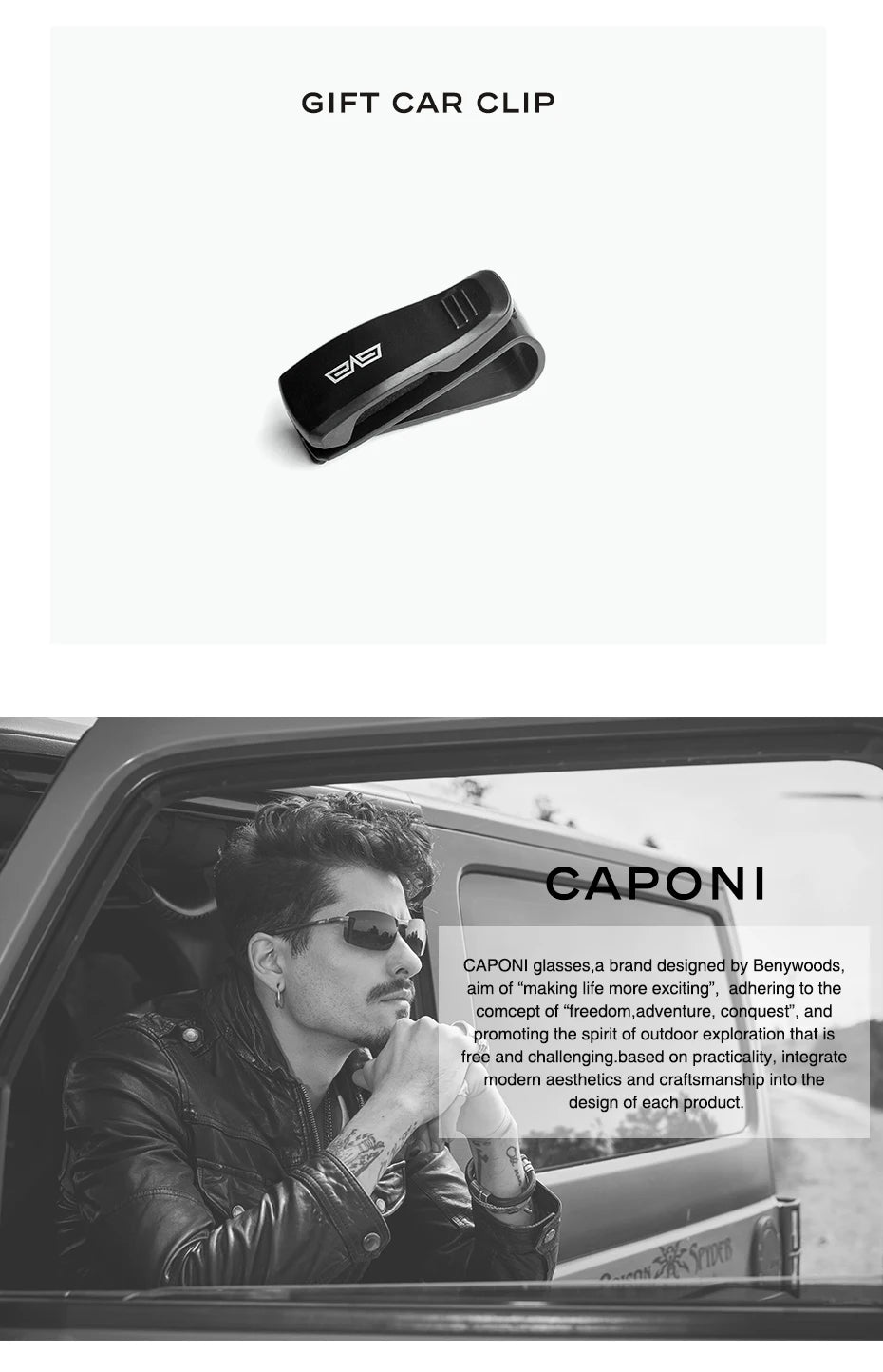CAPONI Night Vision Men Sunglasses Original Designer High Quality Carbon Fiber Yellow Sun Glasses Photochromic Eyewear BSYS24716
