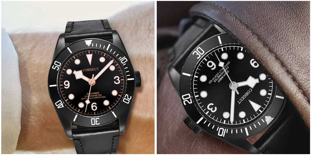 Luxury NH35A Corgeut 41mm Automatic Men's Watch PVD Case Sapphire Military Male 10BAR wim Watches Luminous Mechanical Wristwatches