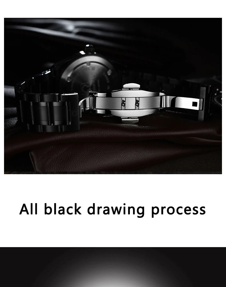 Reloj CARNIVAL de marca de lujo para hombre, reloj de cuarzo con manecillas luminosas, resistente al agua, de acero inoxidable macizo, Relogio Masculino 8638