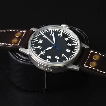 Hruodland Pilot Men's Automatic Mechanical Watch PT5000 Sapphire Luminous C3 Stainless Steel Waterproof 10Bar Men's Watch