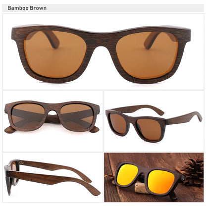 Handmade Natural  Bamboo Wooden Sunglass Fashion Polarized Sunglasses for Men Women's Shade Sun Glasses Wood Oculos De Sol