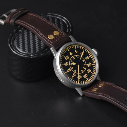 Hruodland Pilot Men's Automatic Mechanical Watch PT5000 Sapphire Luminous C3 Stainless Steel Waterproof 10Bar Men's Watch