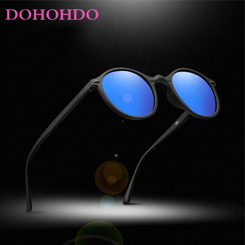 DOHOHDO New Women Polarized Round Sunglasses Retro Vintage UV400 Driving Steampunk Eyewear Male Small Sun Glasses Gafas Ciclismo