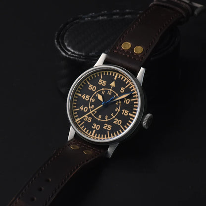 Hruodland Pilot Men's Automatic Mechanical Watch PT5000 Sapphire Luminous C3 Stainless Steel Waterproof 10Bar Men's Watch